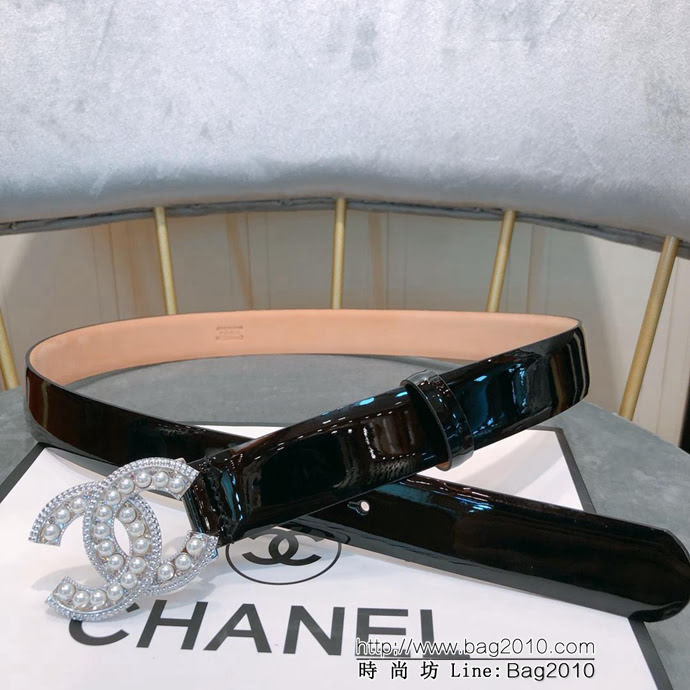 CHANEL香奈兒 18新款 30mm精品 進口皮漆皮面料 樹膏底妖帶 網紅同款腰帶  xfp1165